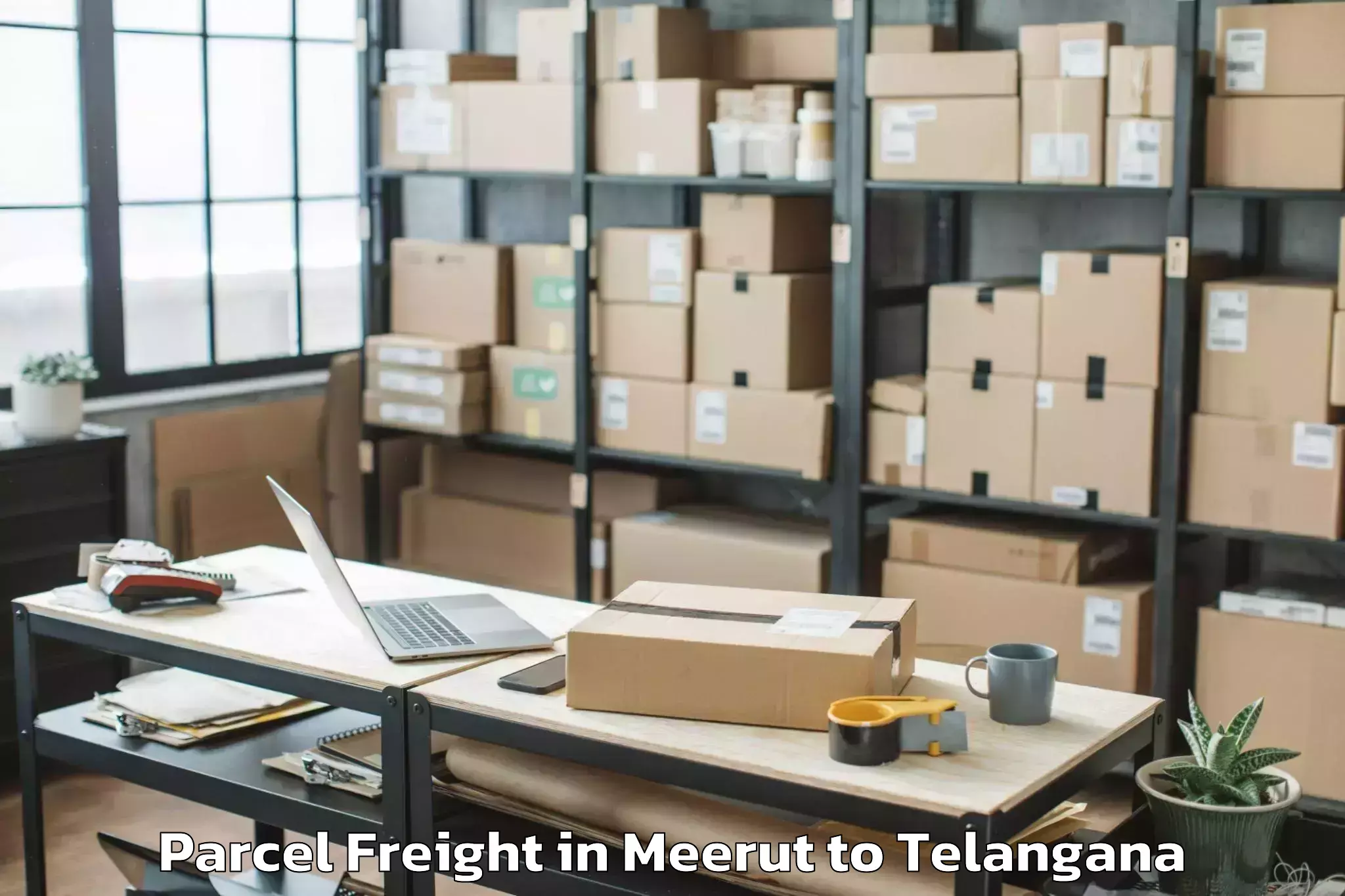 Easy Meerut to The English And Foreign Langua Parcel Freight Booking